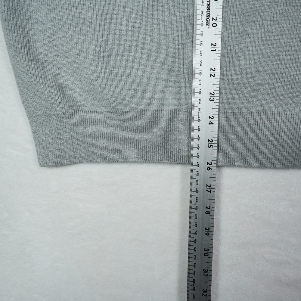 Collars & Co Mens Luxury Cotton Knit Hoodie Gray Raglan Pullover Sweater Size M - Picture 7 of 7